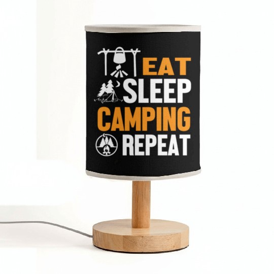 Eat Sleep Camping Weekend Repeat Fabric Lamps