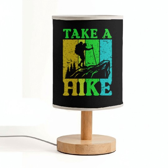 Take a Hike Wanderlust Hiker Hiking Mountains Fabric Lamps