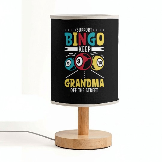 Bingo Card Game Grandma Bingo Player Bingo Cards Fabric Lamps