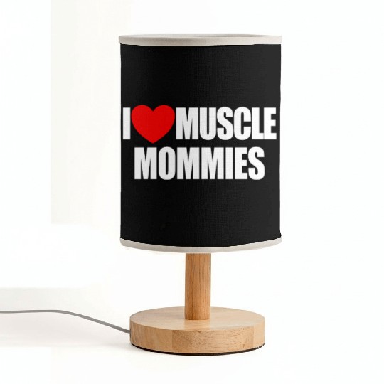 I Love Muscle Mommies Red Heart Muscle Mommies Fabric Lamps