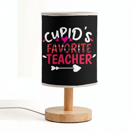 Plaid Cupid Favorite Teacher Valentines Day Fabric Lamps