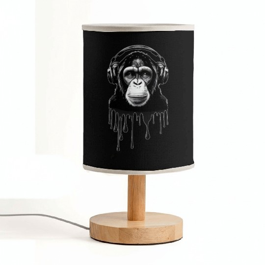 Chimpanzee with Headphones Monkey Music DJ Fabric Lamps