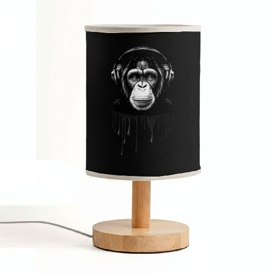 Chimpanzee with Headphones Monkey Music DJ Fabric Lamps