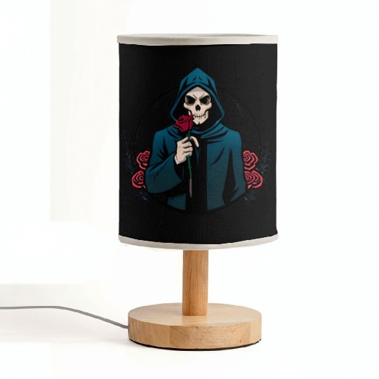 The Elegance of Death A Single Rose Grim Reaper Fabric Lamps