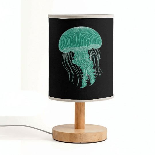Sea life, Green Jellyfish Fabric Lamps