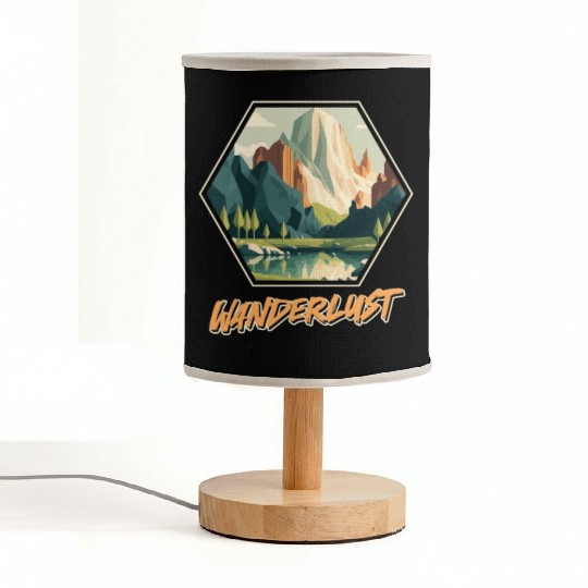 Wanderlust mountaineer hiking mountain love Fabric Lamps