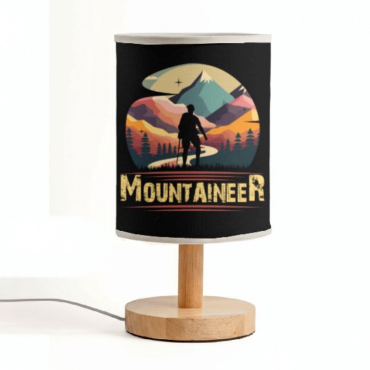 Mountaineer Mountains climbing Hiker Wanderlust Fabric Lamps