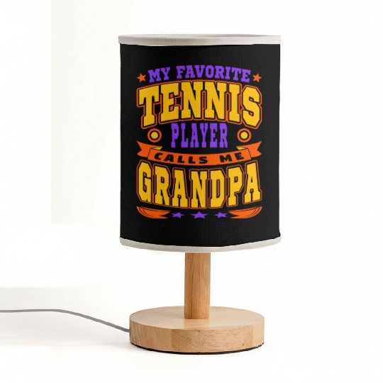 Calls Me Grandpa Funny Grandchildren Tennis Lover Fabric Lamps