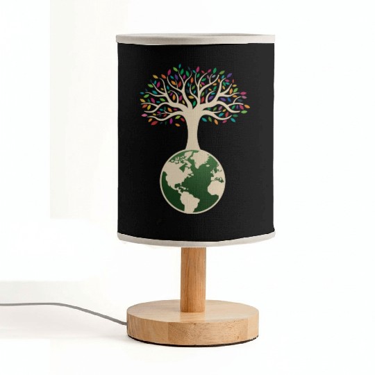 Earth Day Tree With Colorful Leaves Nature Fabric Lamps