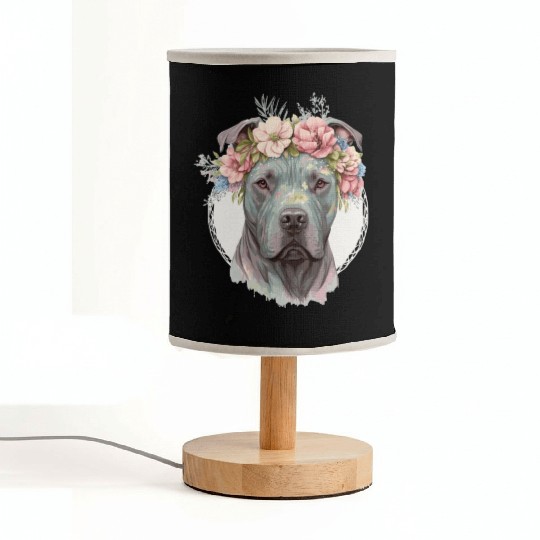 Cute Cane Corso Flower Crown Pet Dog Puppy Fabric Lamps