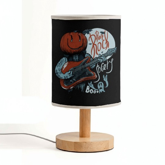 Pump Rock Society Halloween Pumpkin Playing Guitar Fabric Lamps