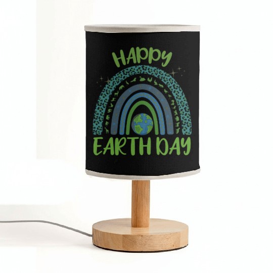 Happy Earth Day Quote With Unique illustration Fabric Lamps