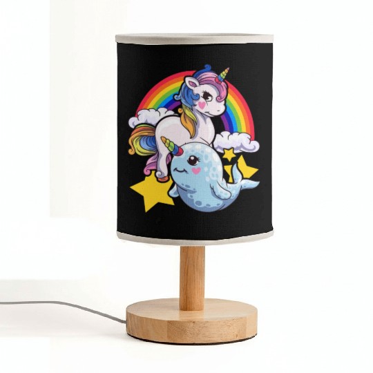 Cute Horned Narwhal And Unicorn Animal Friends Fabric Lamps
