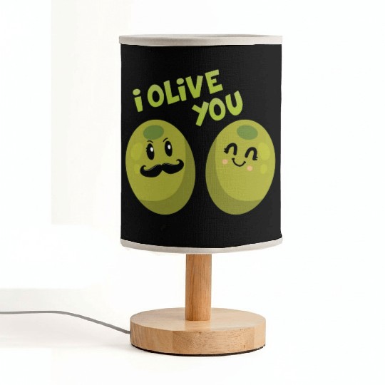 Green olives valentine olive you Fabric Lamps