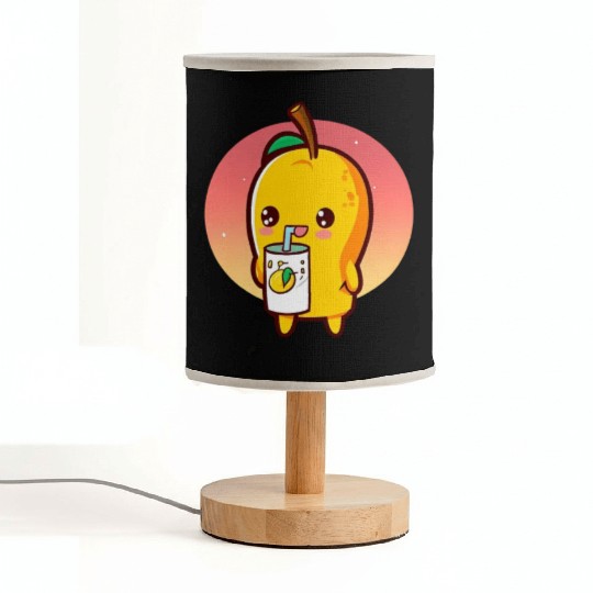 Refreshing mango enjoying mango juice Fabric Lamps