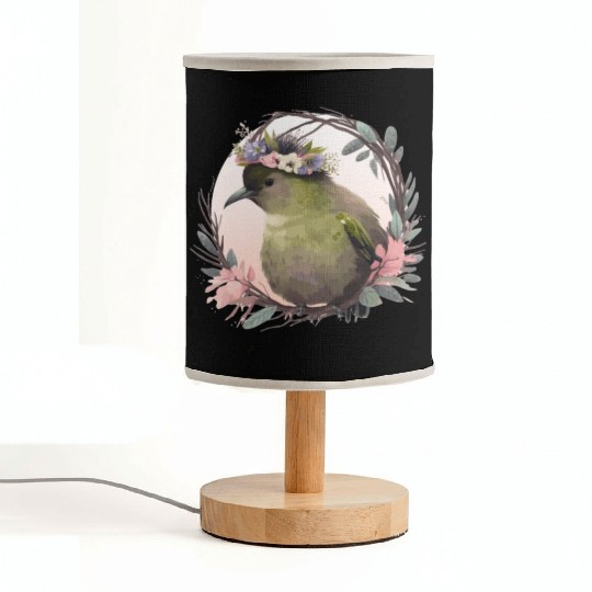 Tropical Kiwi Bird Flower Crown Floral Exotic Bird Fabric Lamps