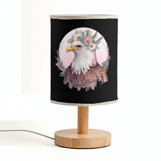 Birds Of Prey Bald Eagle Flower Crown Floral Birdi Fabric Lamps