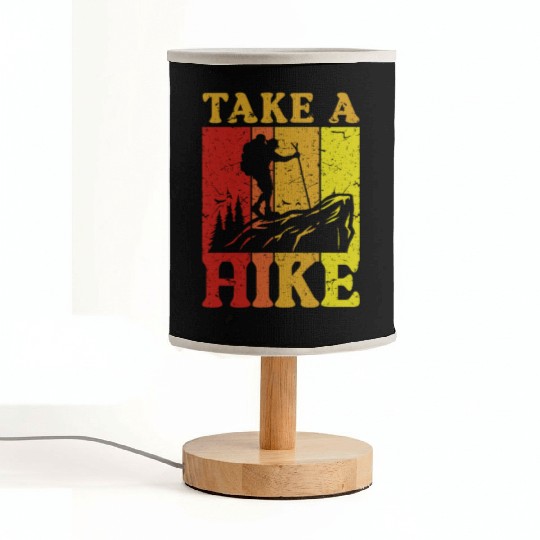 Take a Hike Wanderlust Hiker Hiking Mountains Fabric Lamps