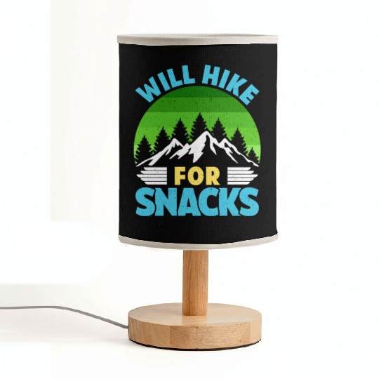 Hiker funny Mountain fan will Hike for Snacks Fabric Lamps