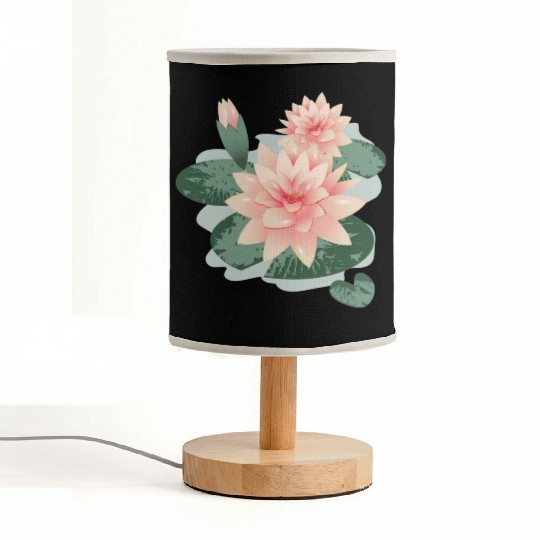 Water lily flower with bud in water lily pond Fabric Lamps