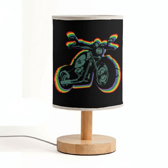 Motorcycle Ride Gay LGBTQ Rainbow LGBT Pride Month Fabric Lamps
