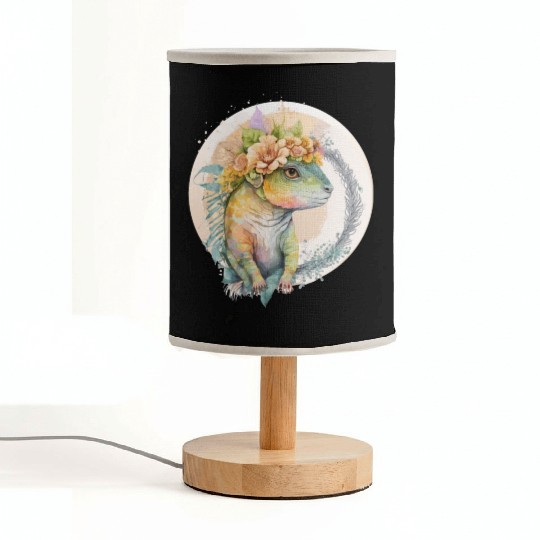 Cute Lizard Chameleon Flower Crown Pet Reptile Lov Fabric Lamps