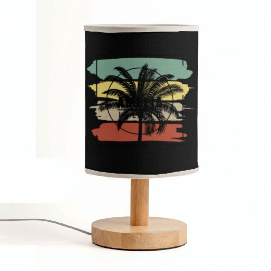 Amelia Island Florida Palm Tree Retro Artistic Fabric Lamps