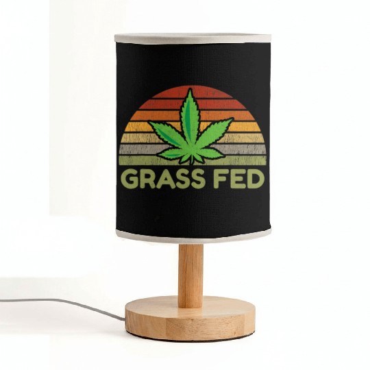 Grass Fed Hemp Farmer Weed Cannabis Marijuana Fabric Lamps