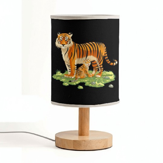Mother And Son Tiger Fabric Lamps