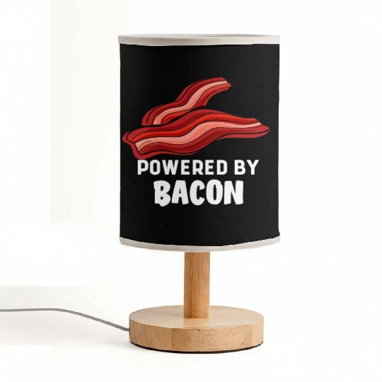 Funny Saying Powered By Bacon Pig Farmer Humorous Fabric Lamps