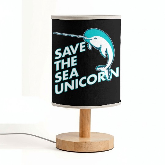Funny Save the Sea Unicorn Narwhal Fabric Lamps