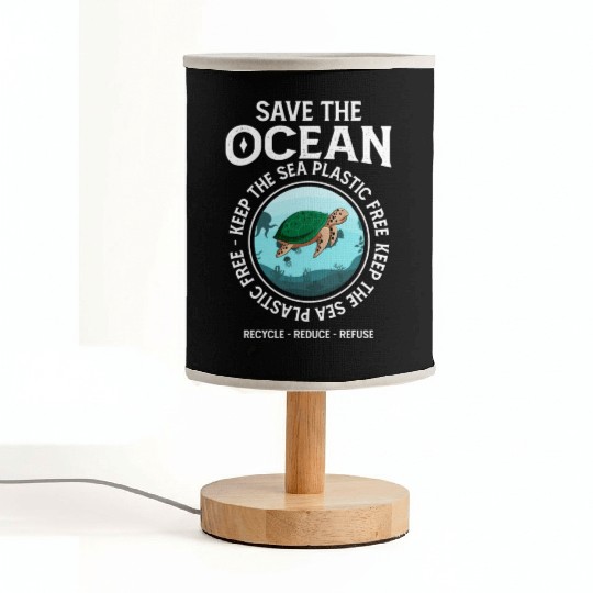Save The Ocean Keep The Sea Plastic Free Turtle Fabric Lamps