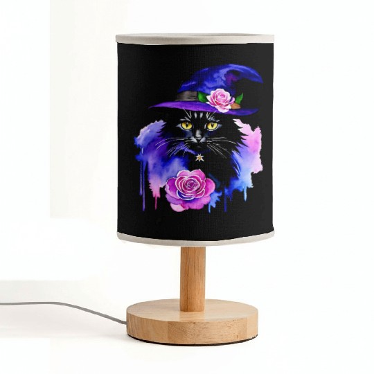 Watercolor Cat Halloween Sublimation Fabric Lamps