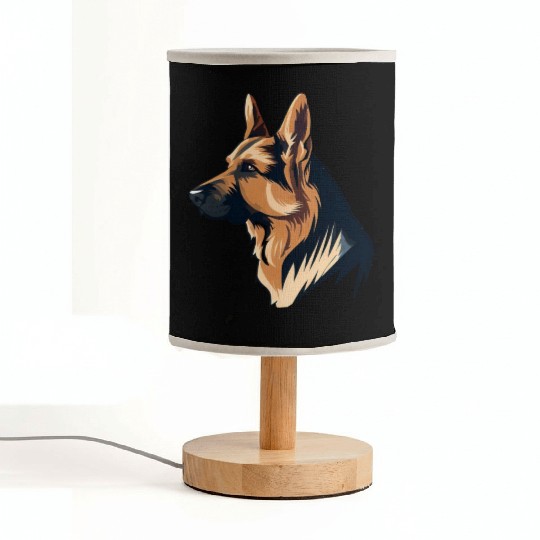 GERMAN SHEPHERD ART PETS PUPPY DOG ANIMALS DRAWING Fabric Lamps