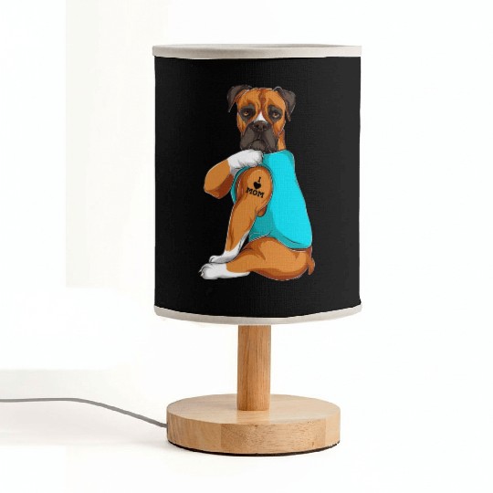 Boxer I Love Mom Tattoo Apparel Dog Mom Gifts Fabric Lamps