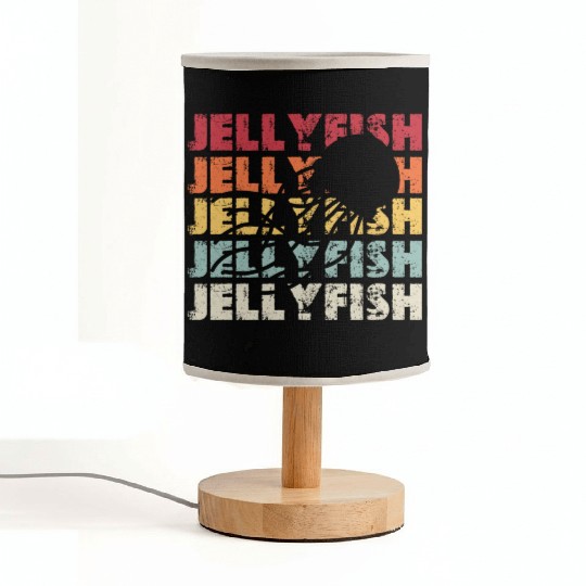 Retro Jellyfish Silhouette Men Women Ocean Lover Fabric Lamps