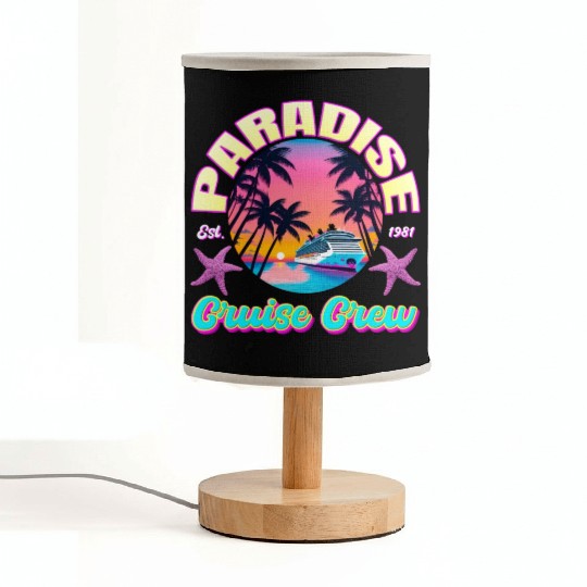 Paradise Cruise Crew-80's Miami Cruise Ship Design Fabric Lamps