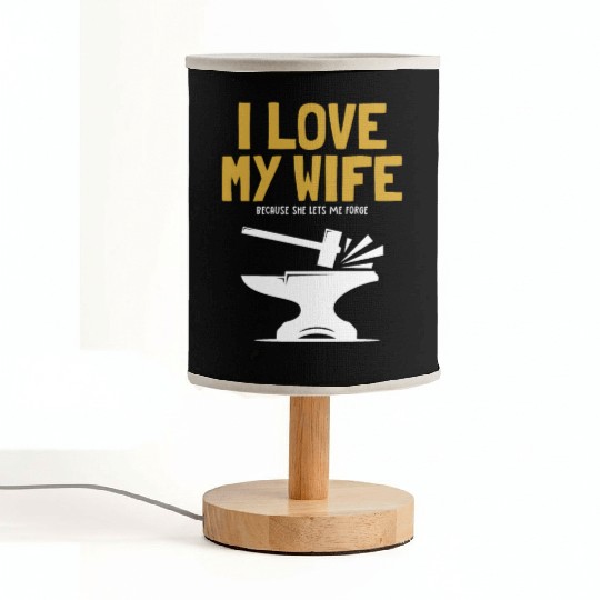 I love my Wife Blacksmith Anvil Hobby Legend Fabric Lamps