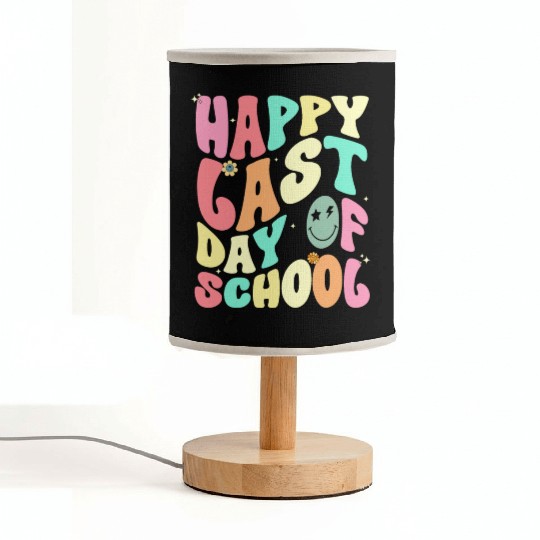 Groovy Happy Last Day of School Teacher Student Fabric Lamps