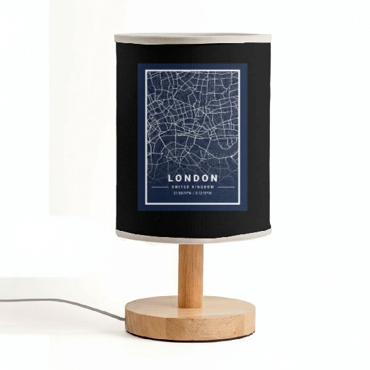 London Light City Map Blueprint design Fabric Lamps