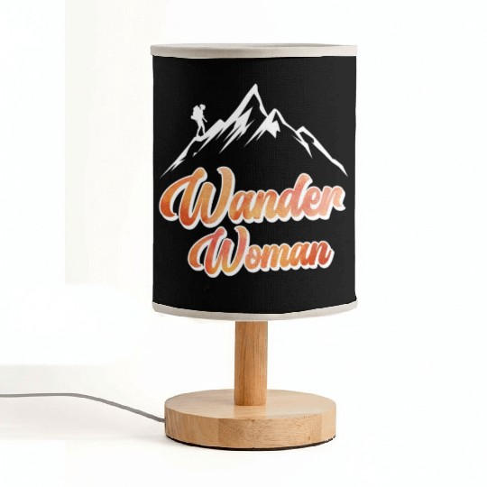 Wanderwoman Hiker Mountaineer Wanderlust Fabric Lamps