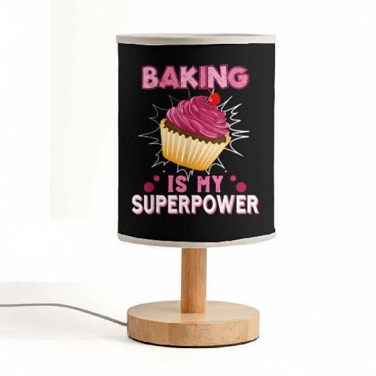 Baking Is My Superpower Delicious Cupcake Baker Fabric Lamps