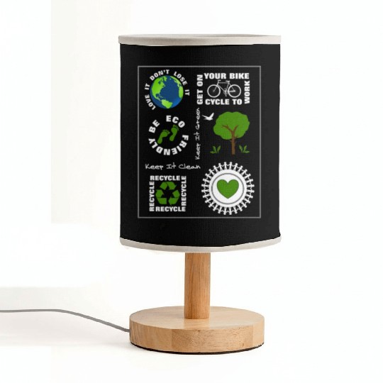 Green Eco Friendly Save Our Planet Earth Fabric Lamps