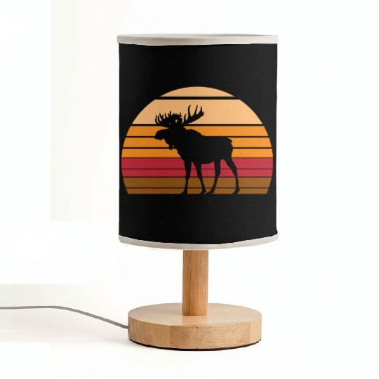 Moose Sunset Animal Fabric Lamps