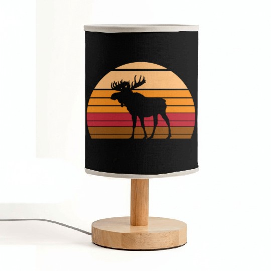 Moose Sunset Animal Fabric Lamps