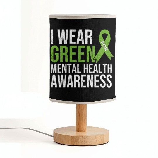 Green Ribbon Mental Health & Depression Awareness Fabric Lamps