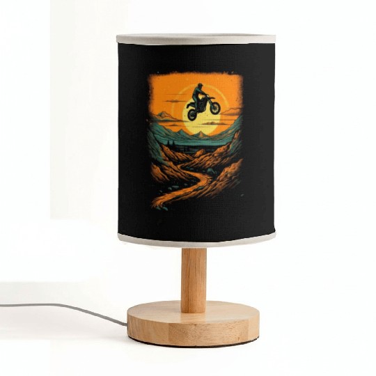 Dirt Bike Mountain Dirt Biking Motocross Biker Fabric Lamps