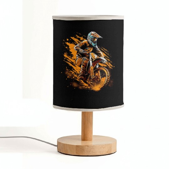 Dirt Bike Racer Biker Motorcycle Riding Motocross Fabric Lamps