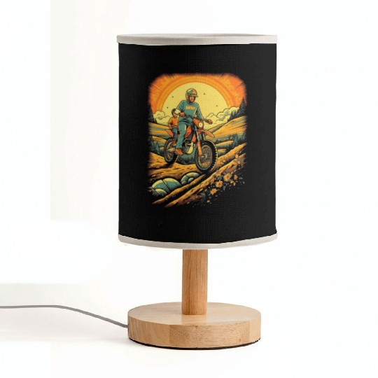 Dirt Bike Father Dad Son Motorcycle Riding Fabric Lamps