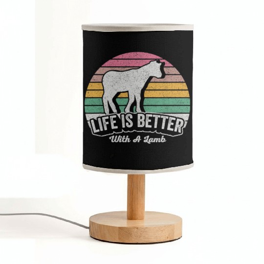 Funny Lamb Vintage Retro Life Is Better With Fabric Lamps